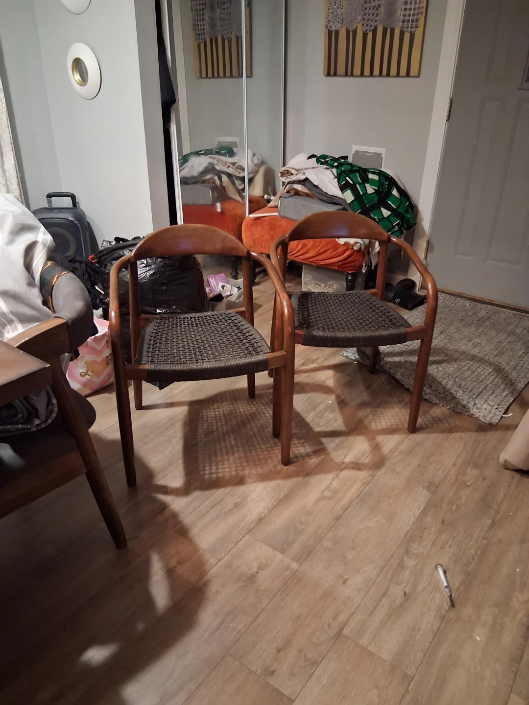 Wooden Chair with Woven Seat