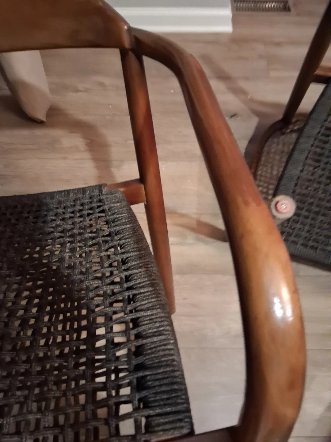 Wooden Chair with Woven Seat - photo 4