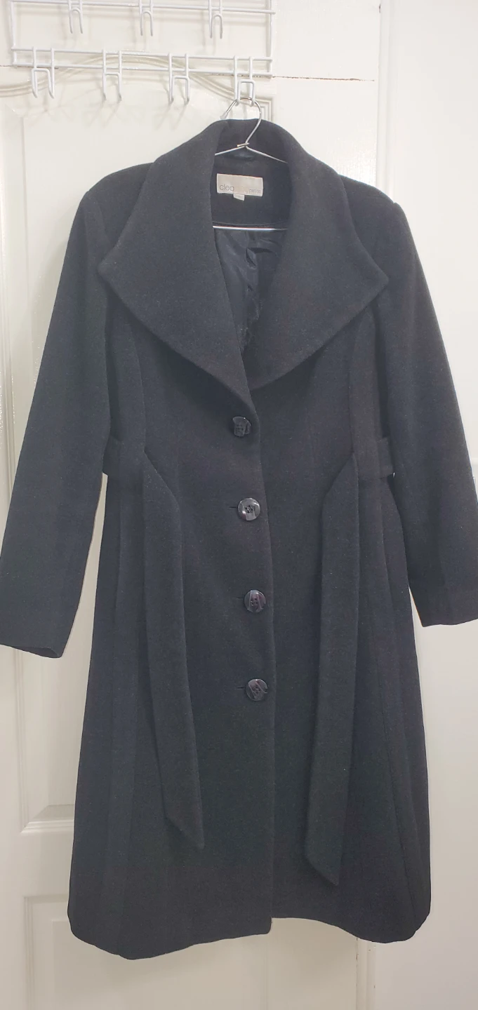 Cleo Petite Black Wool Blend Coat Size 10