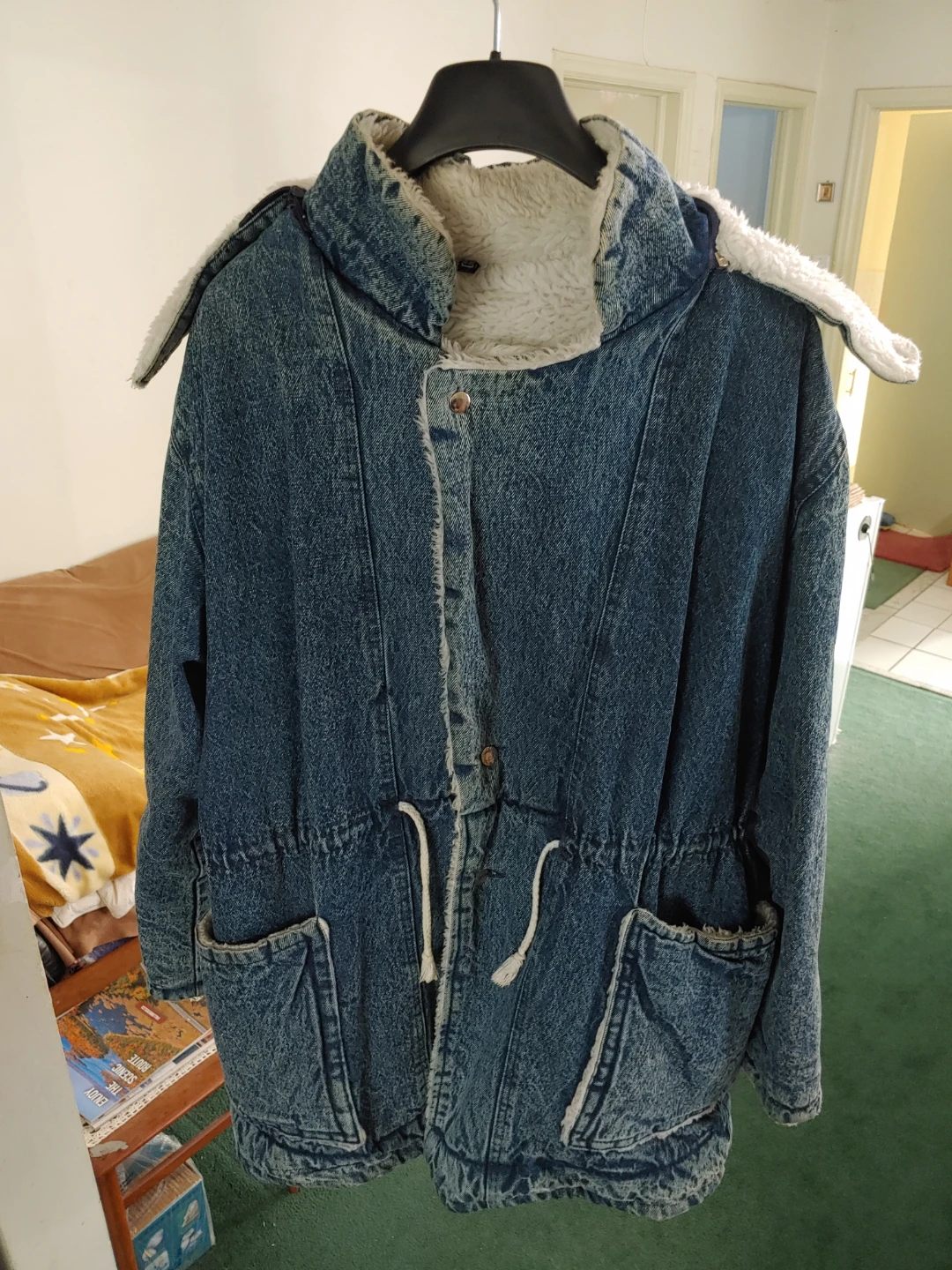 Denim Jacket with Sherpa Lining, Size 52 - photo 3
