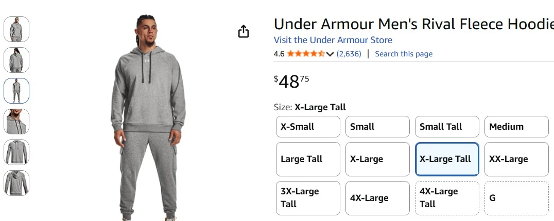 Under Armour Rival Fleece Hoodie - X-Large Tall - photo 2
