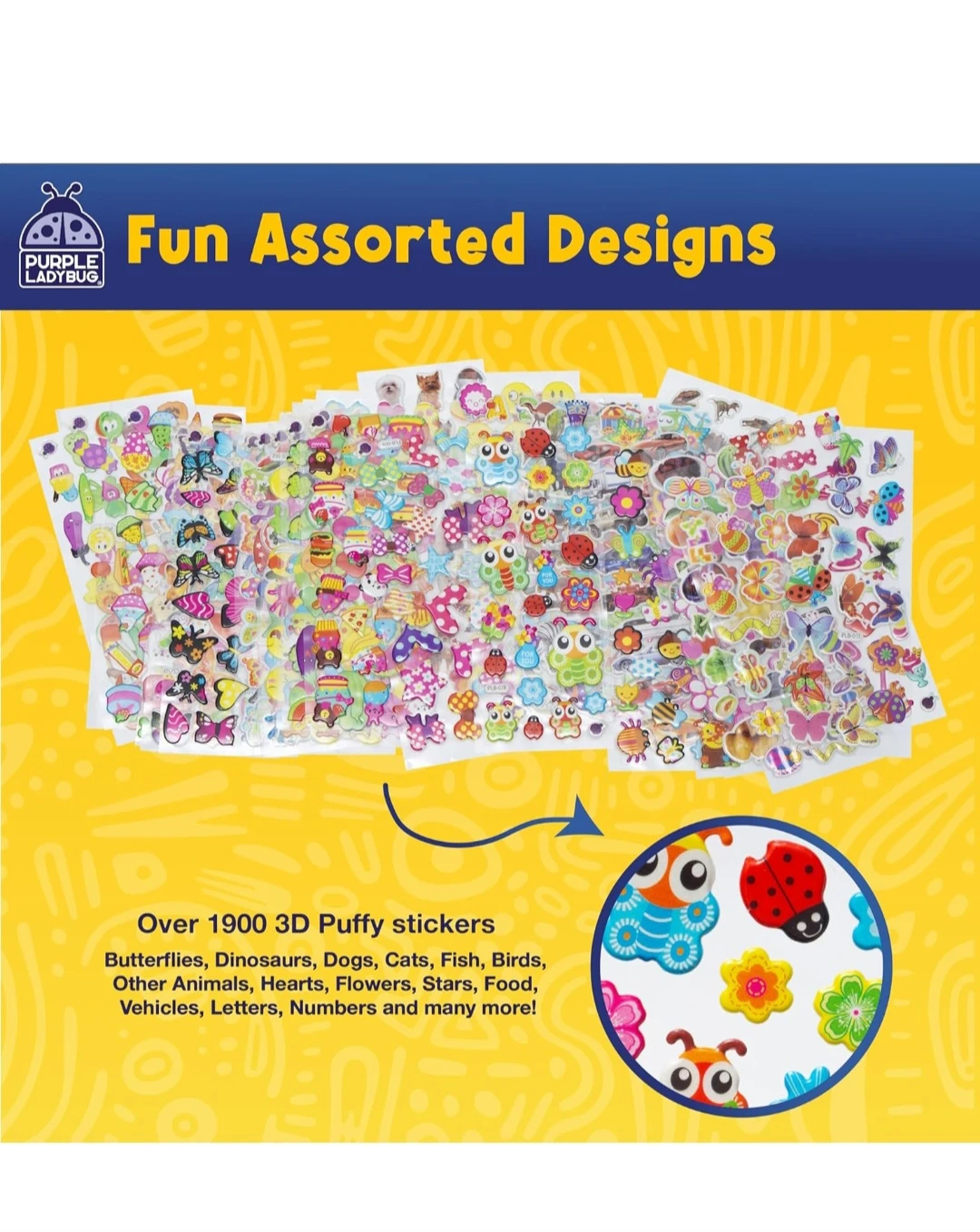 Purple Ladybug 3D Puffy Stickers Mega Pack - photo 5