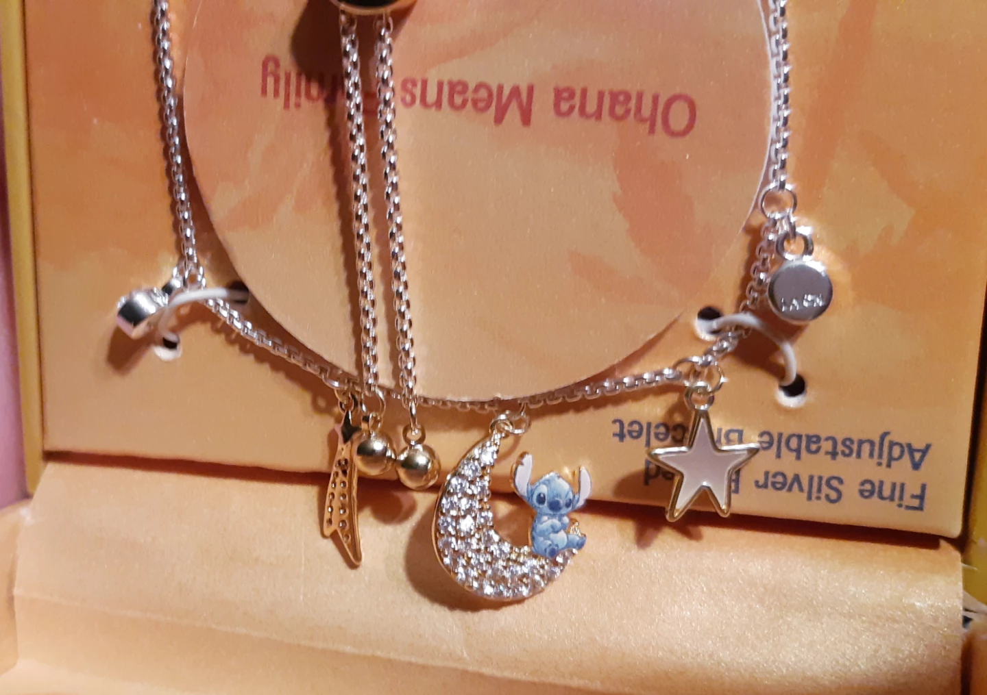 Disney Stitch Charm Bracelet - Adjustable, Silver Plated - photo 5