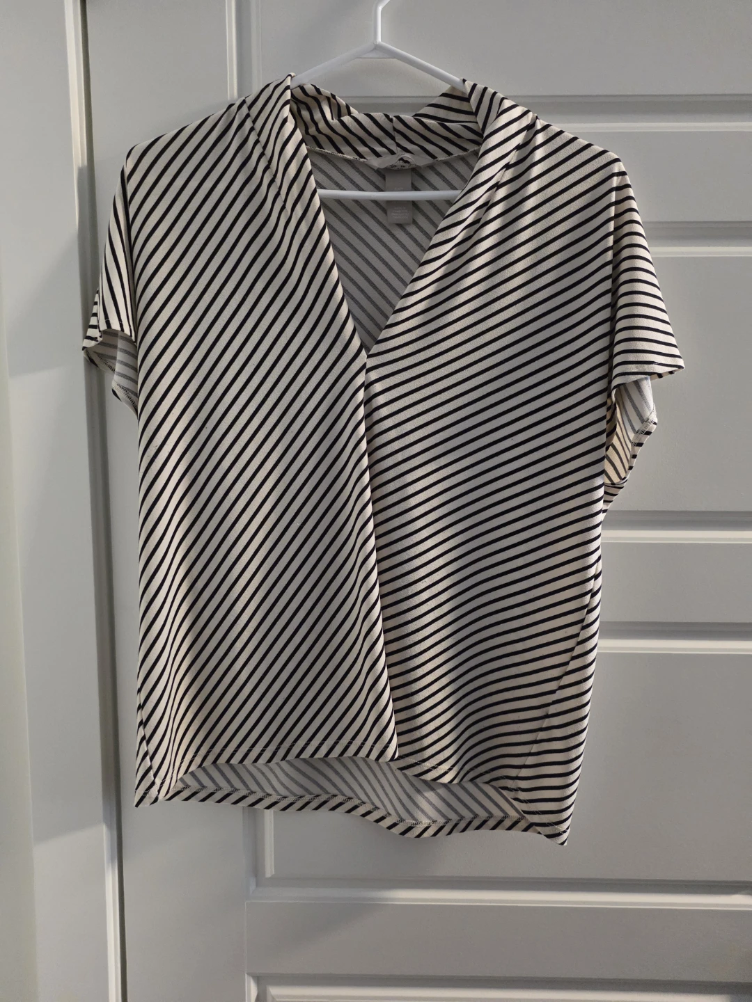 H&M Striped V-Neck Blouse - Size M