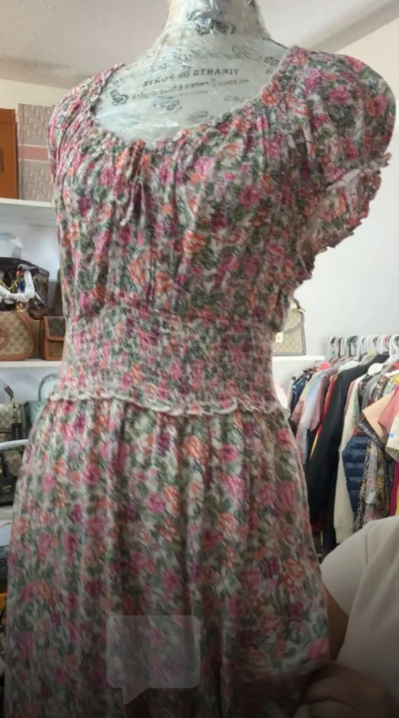 Floral Print Smocked long Dress - photo 3