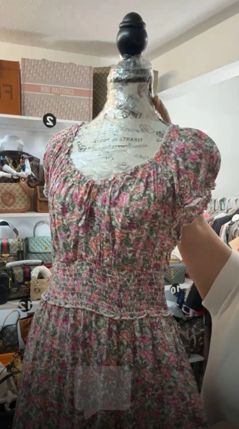 Floral Print Smocked long Dress - photo 4