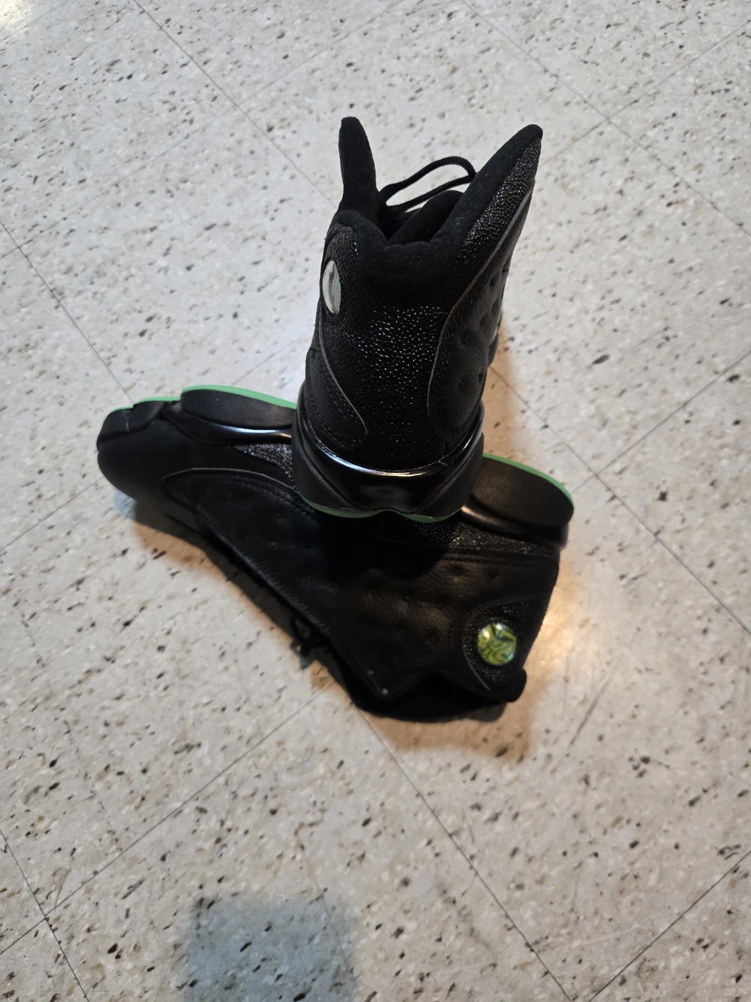 Air Jordan 13 Retro Black Green Men's Shoes - photo 5