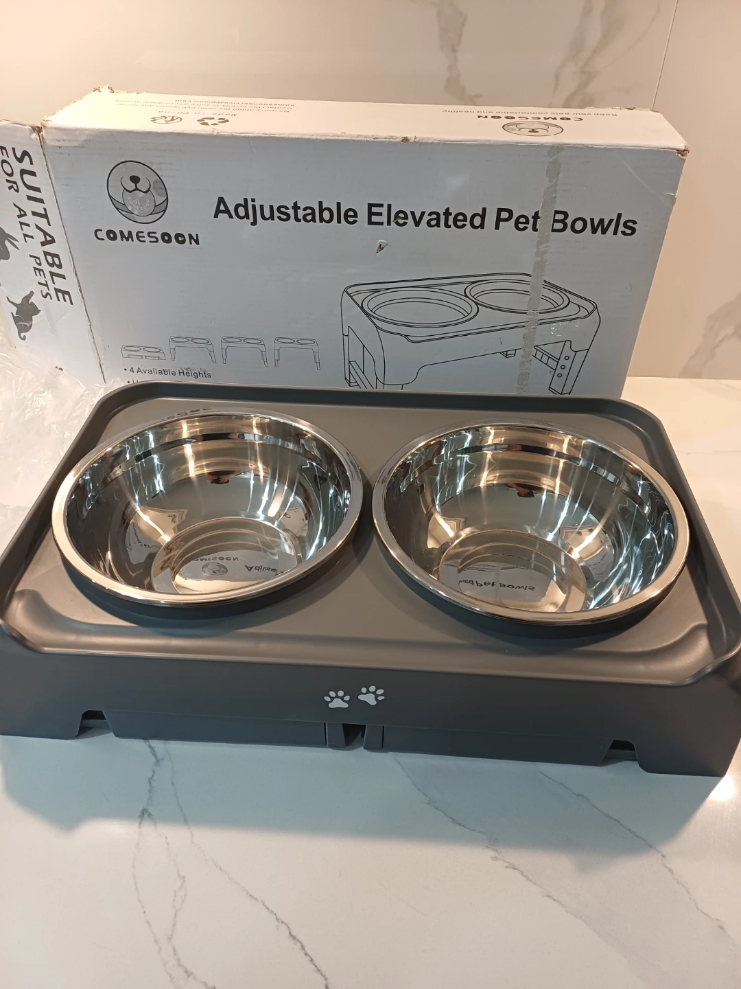 COMESOON Adjustable Elevated Pet Bowls - New in Box!