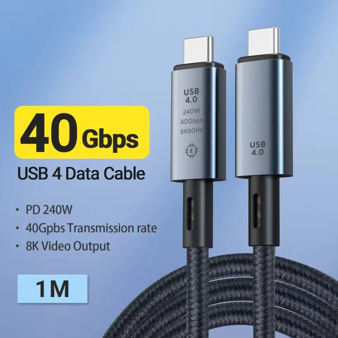 Thunderbolt 4 USB 4 Cable Fast Charging Data 240W 8K@60Hz 40Gbps