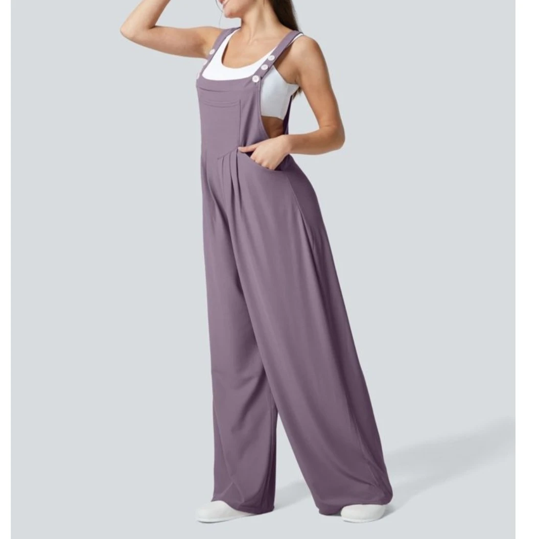 Halara Pocket Waffle Casual Overalls – Hibiscus Purple (XL) - photo 2