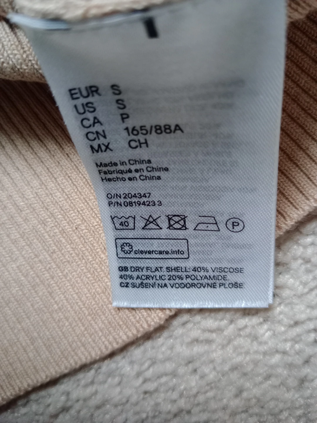 Divided by H&M Beige long sleeve turtle neck crop top - Size S - photo 3
