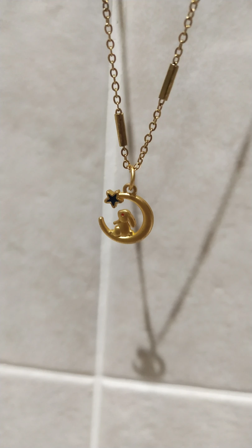 Gold Rabbit Moon Pendant Necklace ❤ - photo 2