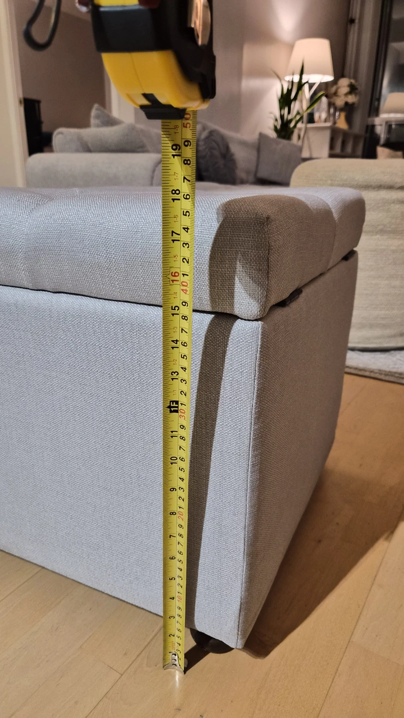 Grey Storage Ottoman - 18" x 18" - photo 4