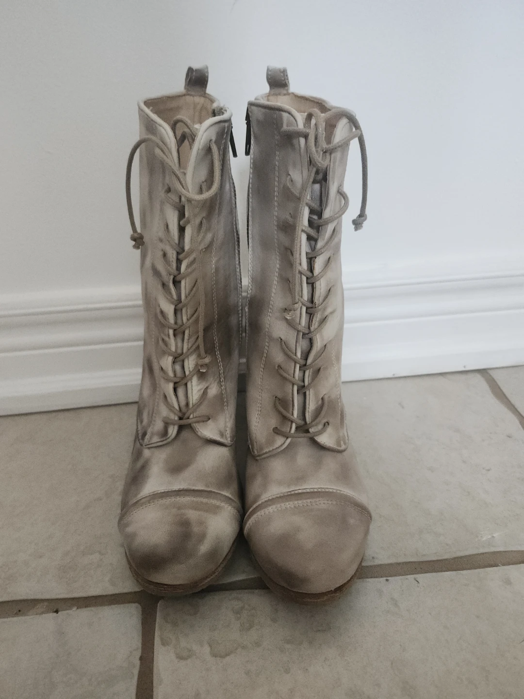 All Saints Lace-up Heeled Boots - Size 38 - photo 2