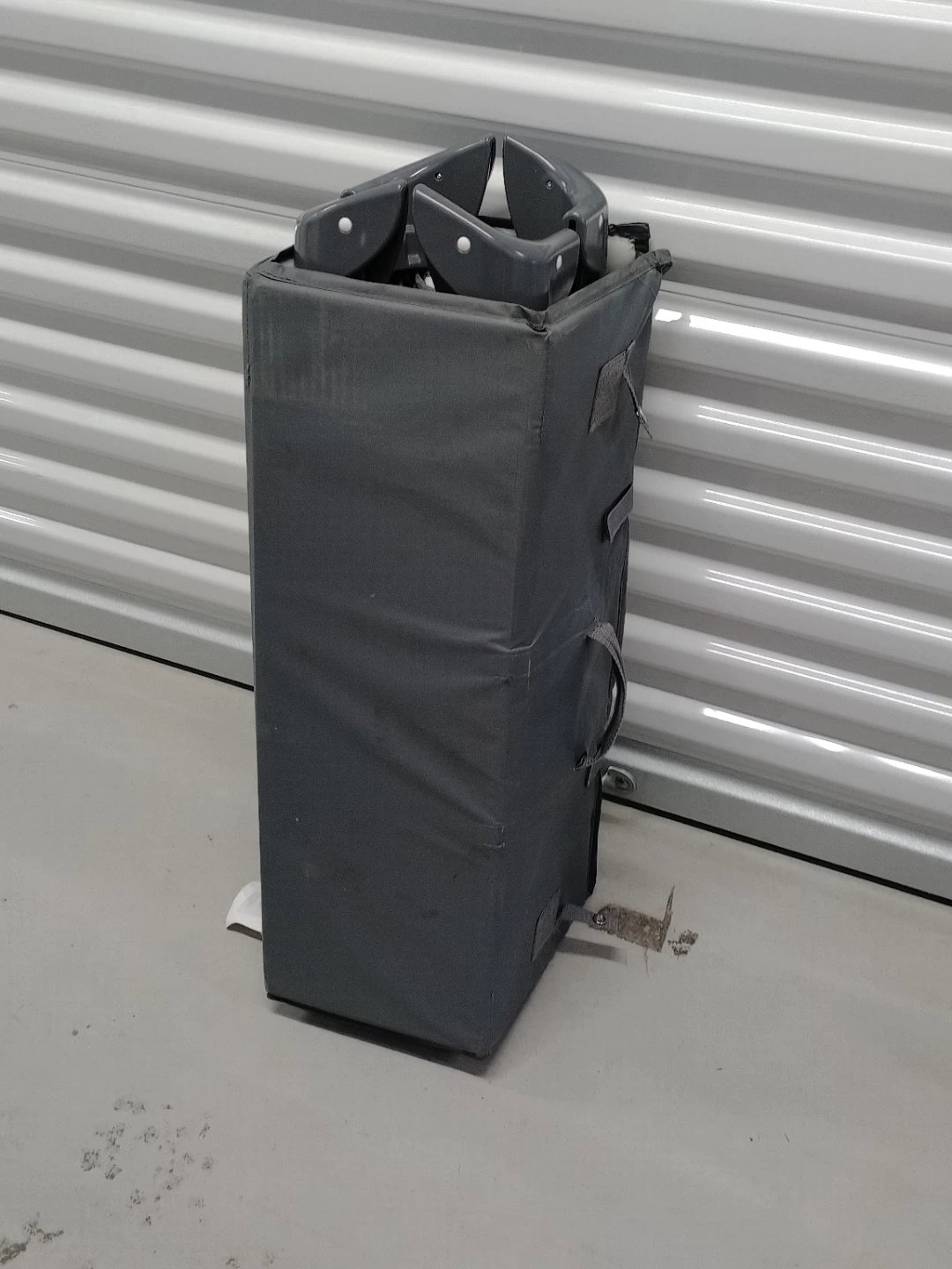 Gray folding playpen