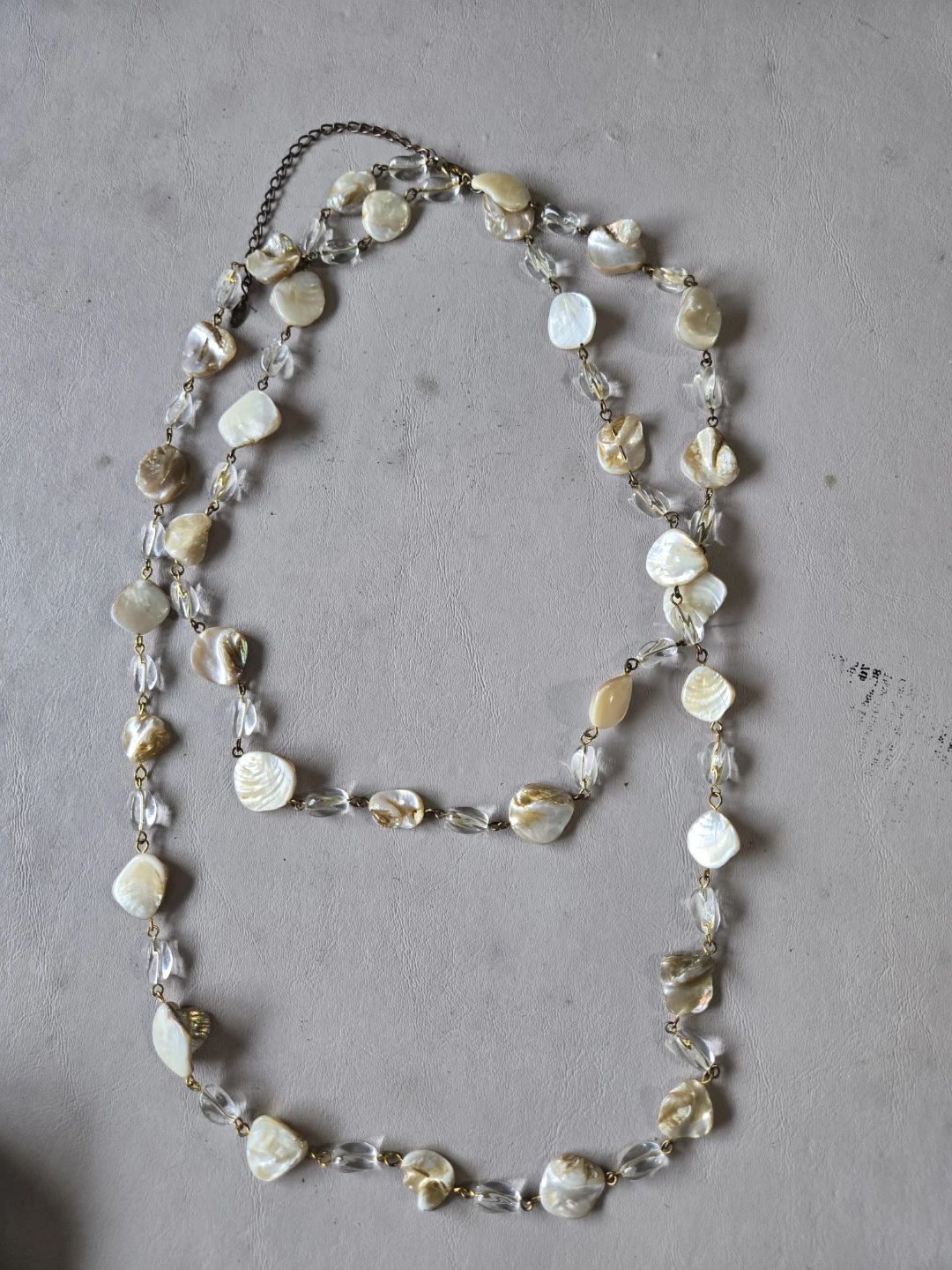 Mother of Pearl & Crystal Beaded Necklace