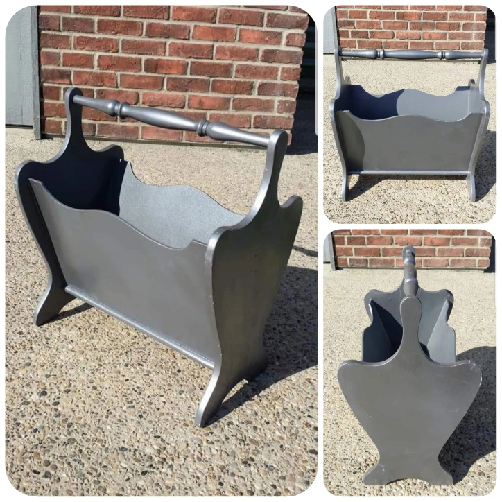 ☆☆☆ SILVER/GREY WOODEN MAGAZINE RACK/HOLDER!! ☆☆☆