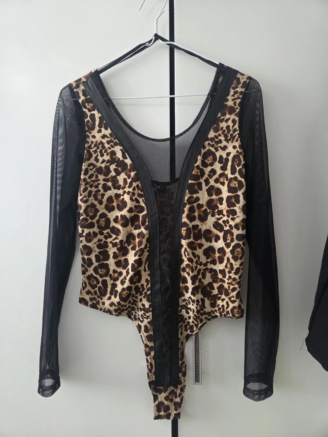 Leopard Print Mesh Bodysuit