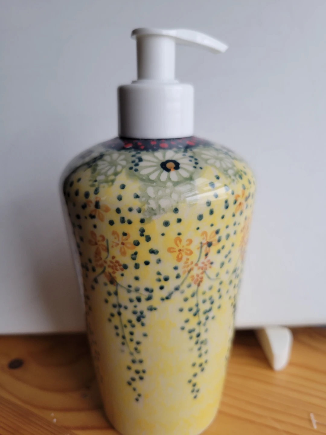 Ceramic Soap Dispenser with Floral Design