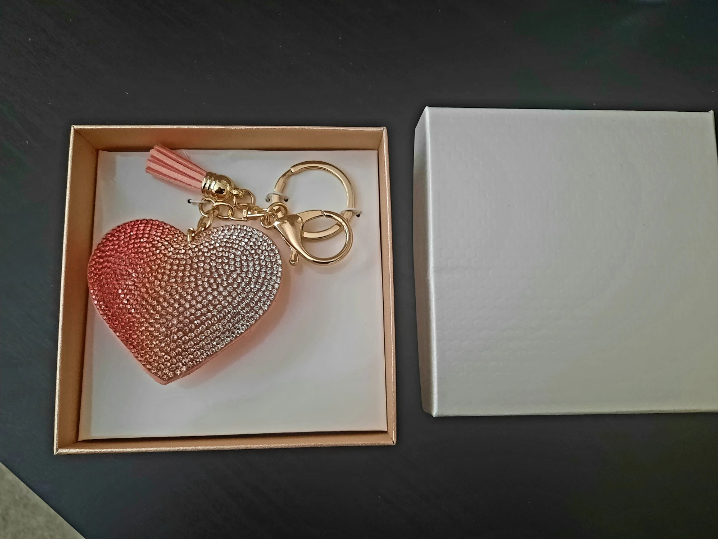 New ombre pink rhinestone keychain
