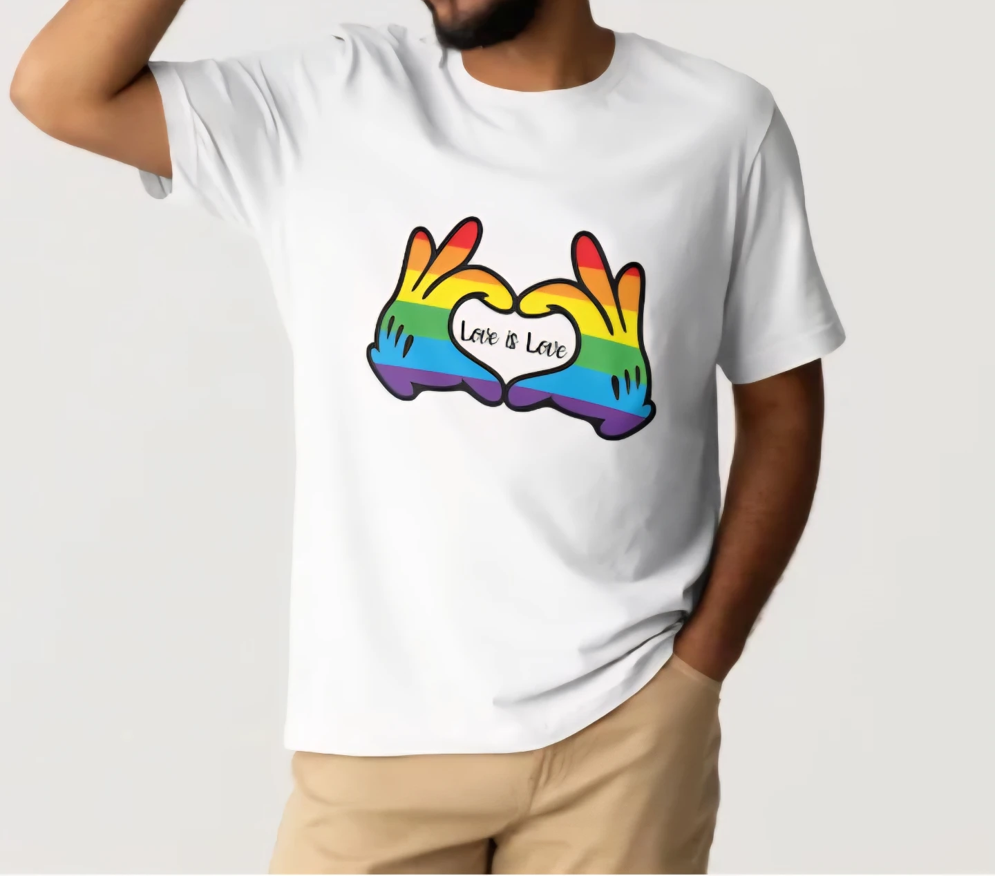 St. Valentin  White "Love is Love" Graphic T-Shirt - photo 2