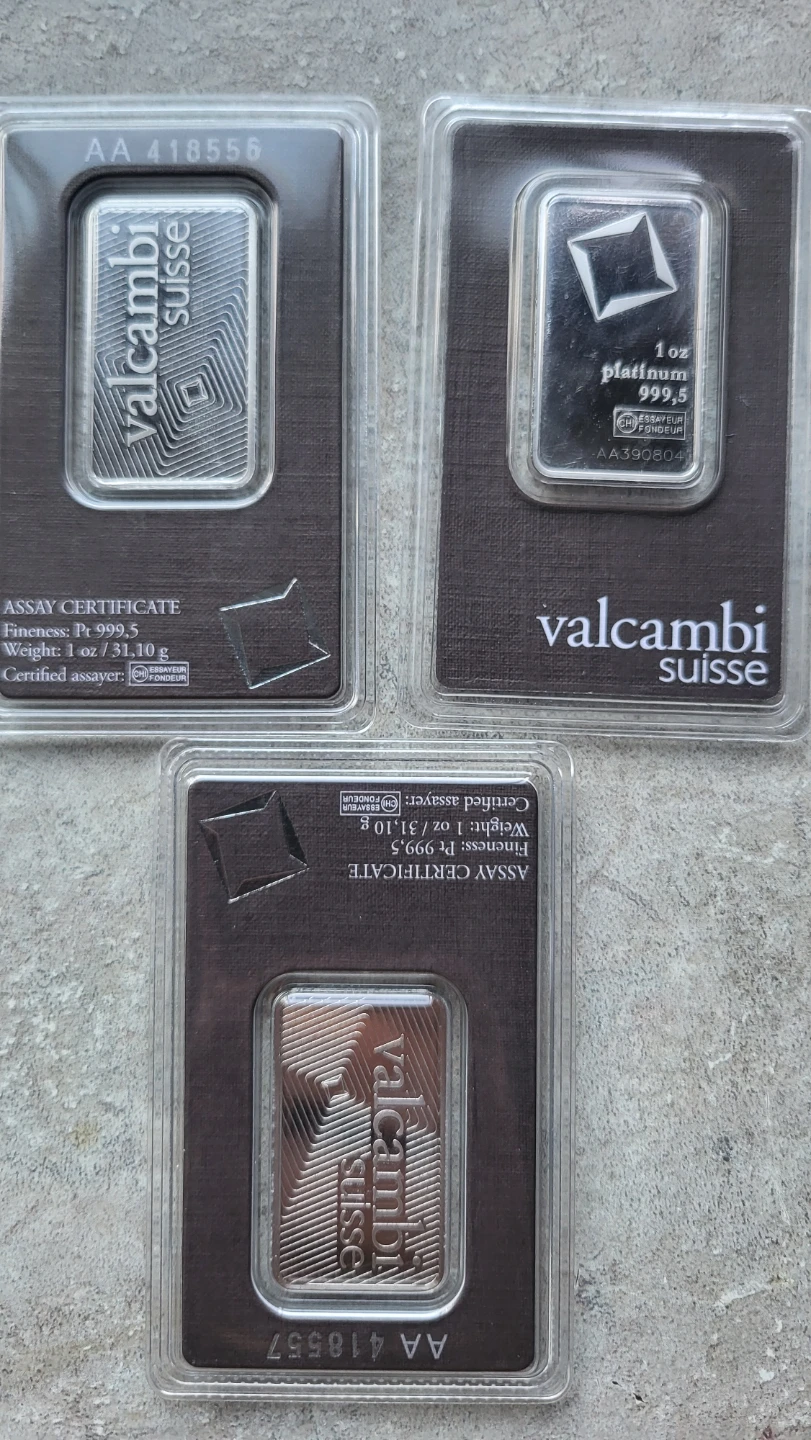Valcambi Suisse Platinum Bar - 1 oz