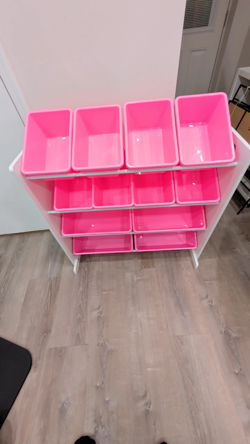 Tall Toy Storage Organizer White/Pink