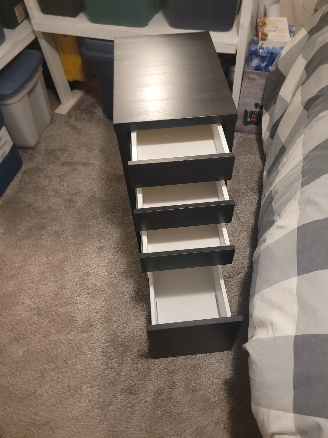 Black 4-Drawer Rolling Filing Cabinet - photo 3