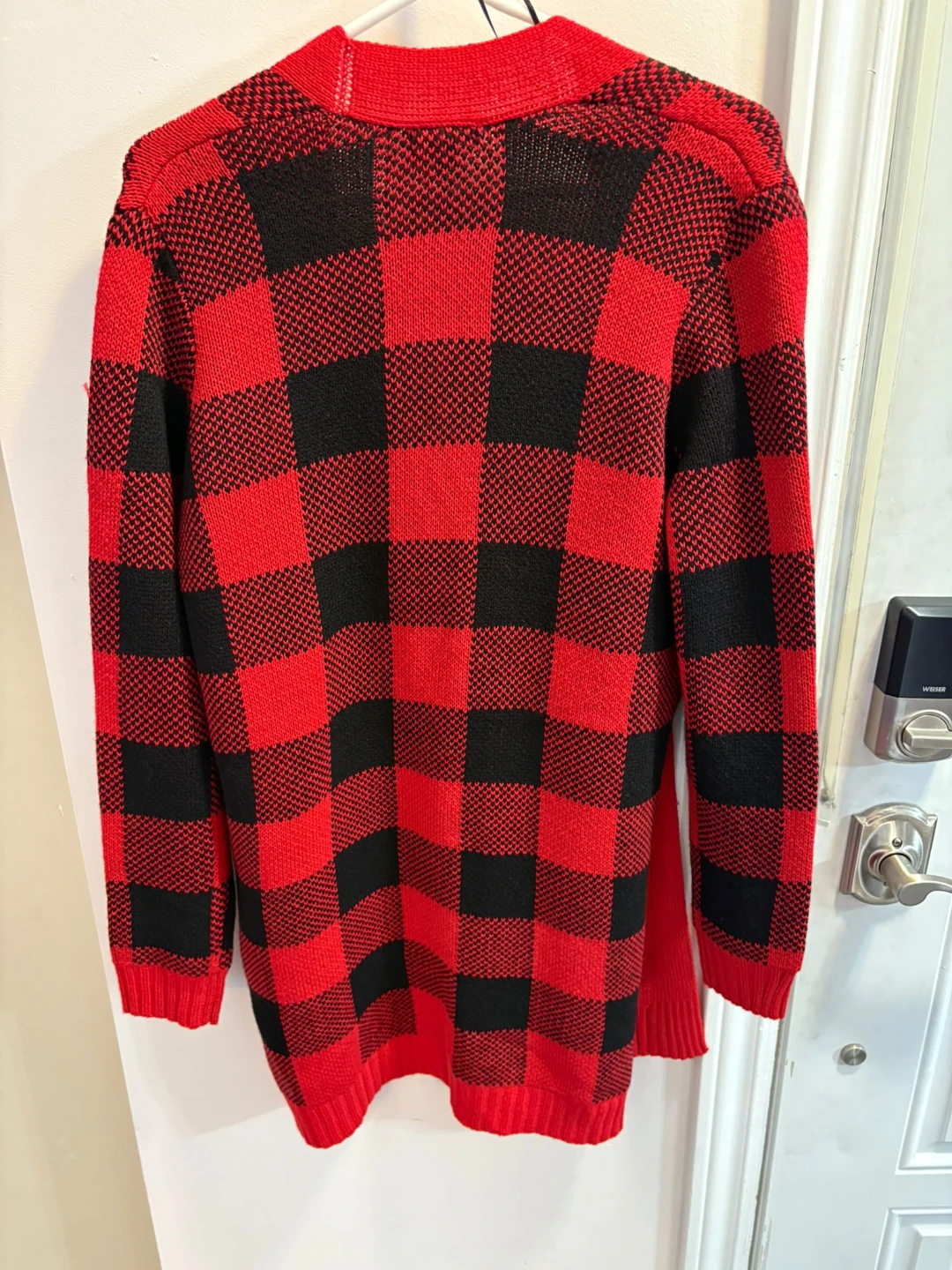 Ardene Red & Black Buffalo Plaid Cardigan - Size Small - photo 2