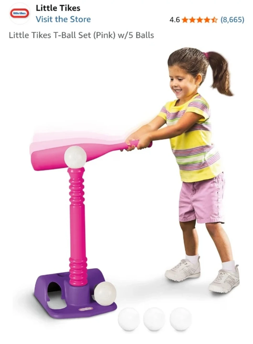 Little Tikes T-Ball Set (Pink) w/5 Balls - photo 4