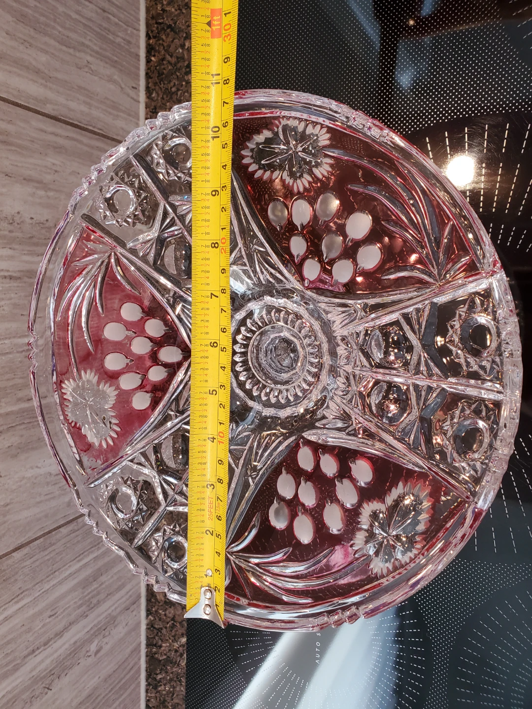 Crystal Fruit Bowl Pedestal Stand - photo 3
