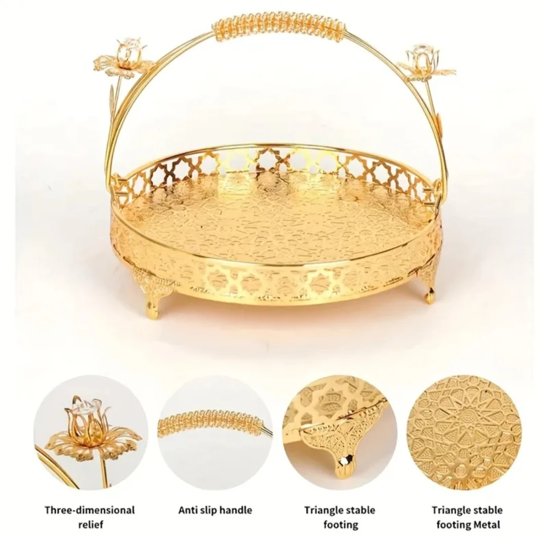 🧡Brand new Gold Fruit Basket with Handle - photo 5