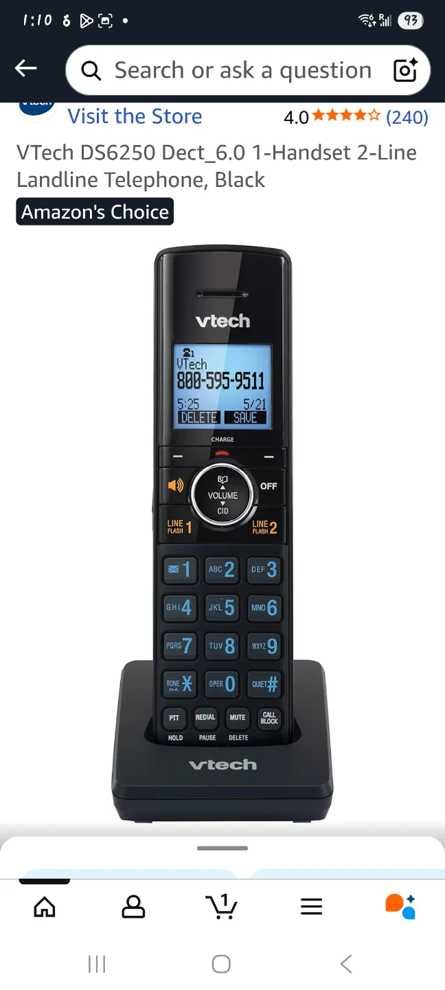 VTech DS6250 Cordless Phone - New!