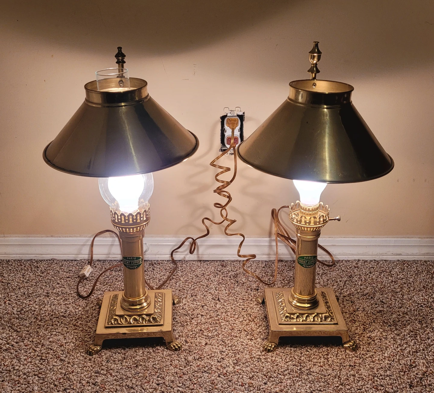 Paris Orient Express Brass Lamps