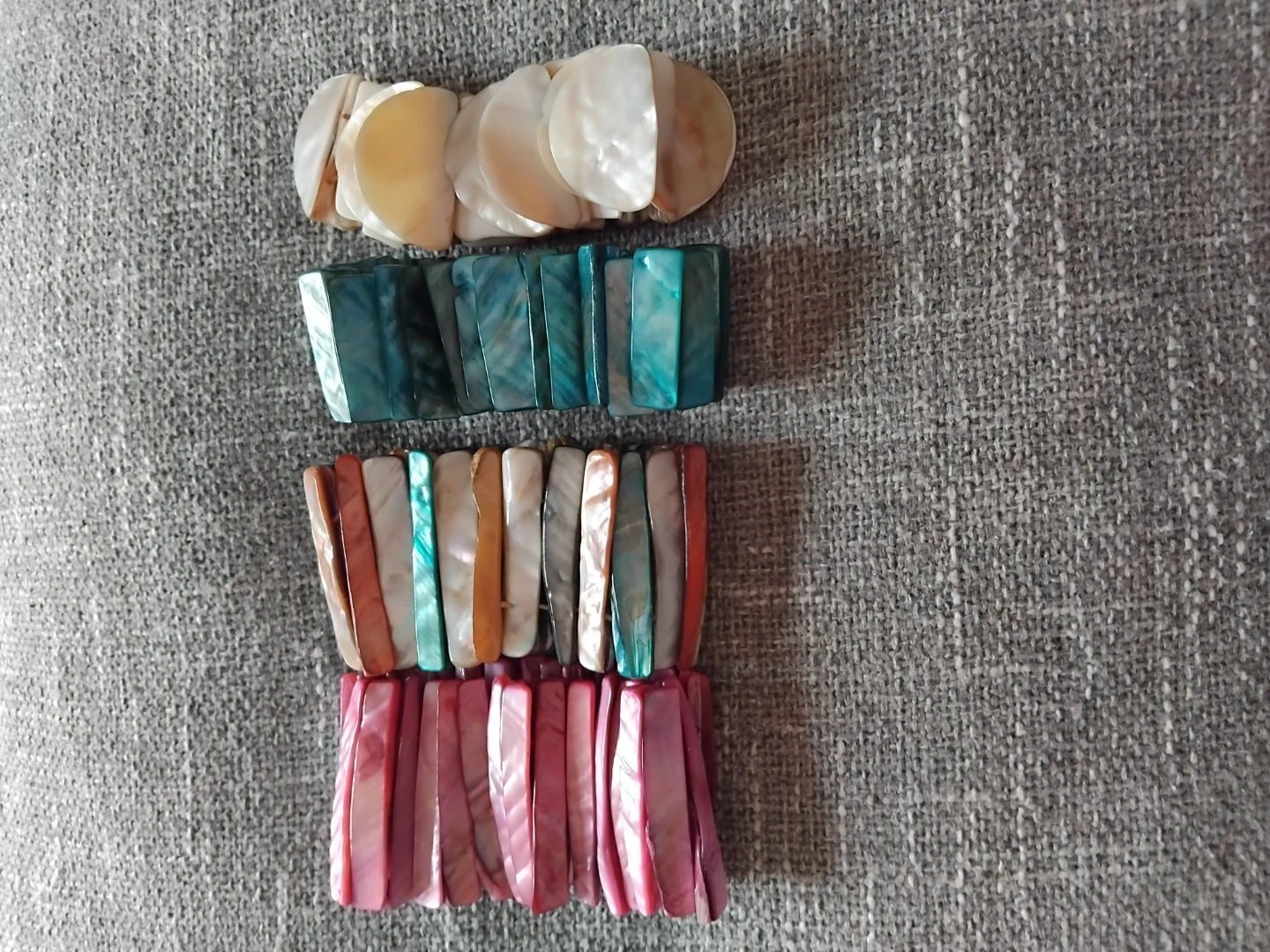 Shell Beaded Stretch Bracelets - Set of 4