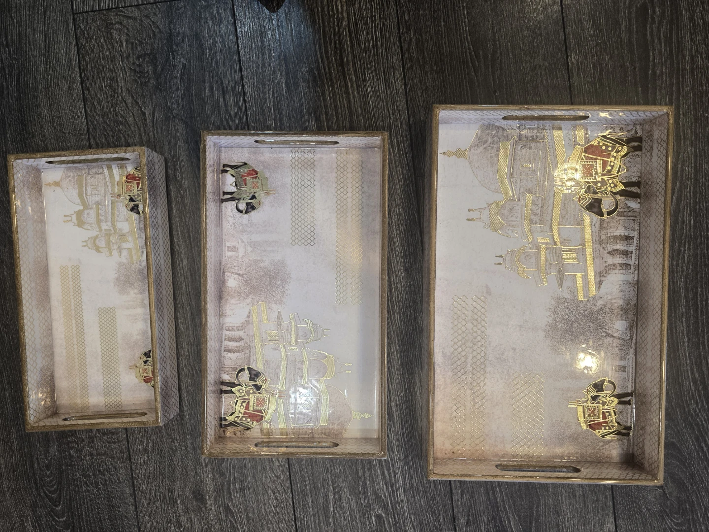 Decorative Serving Trays - Set of 3