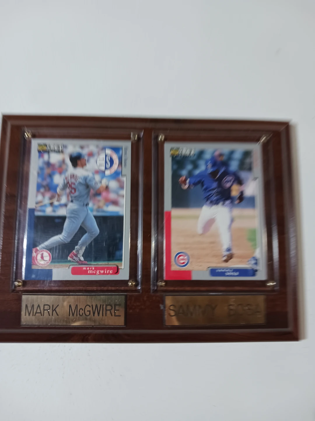 Mark McGwire and Sammy Sosa Baseball Card Display