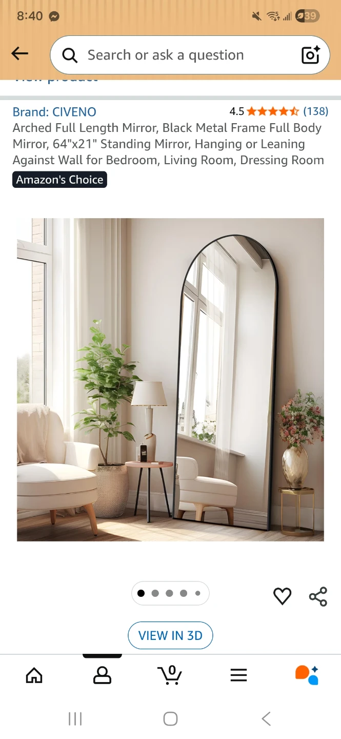 CIVENO Full Body Arch Mirror