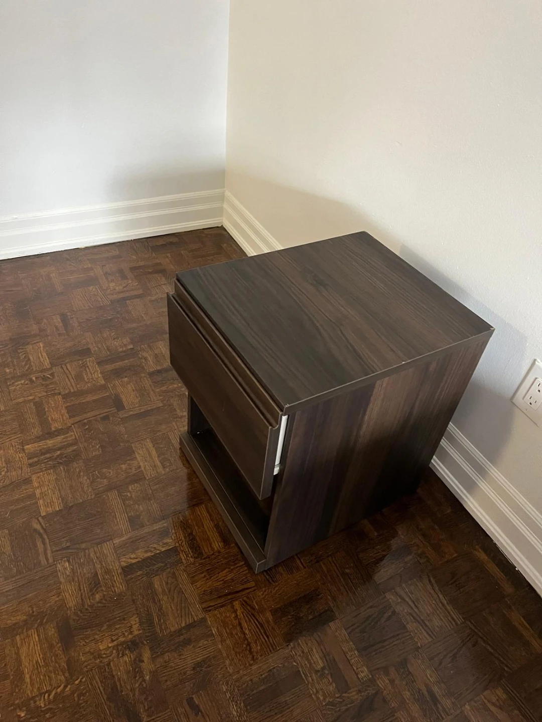 Dark Brown Nightstand with Drawer