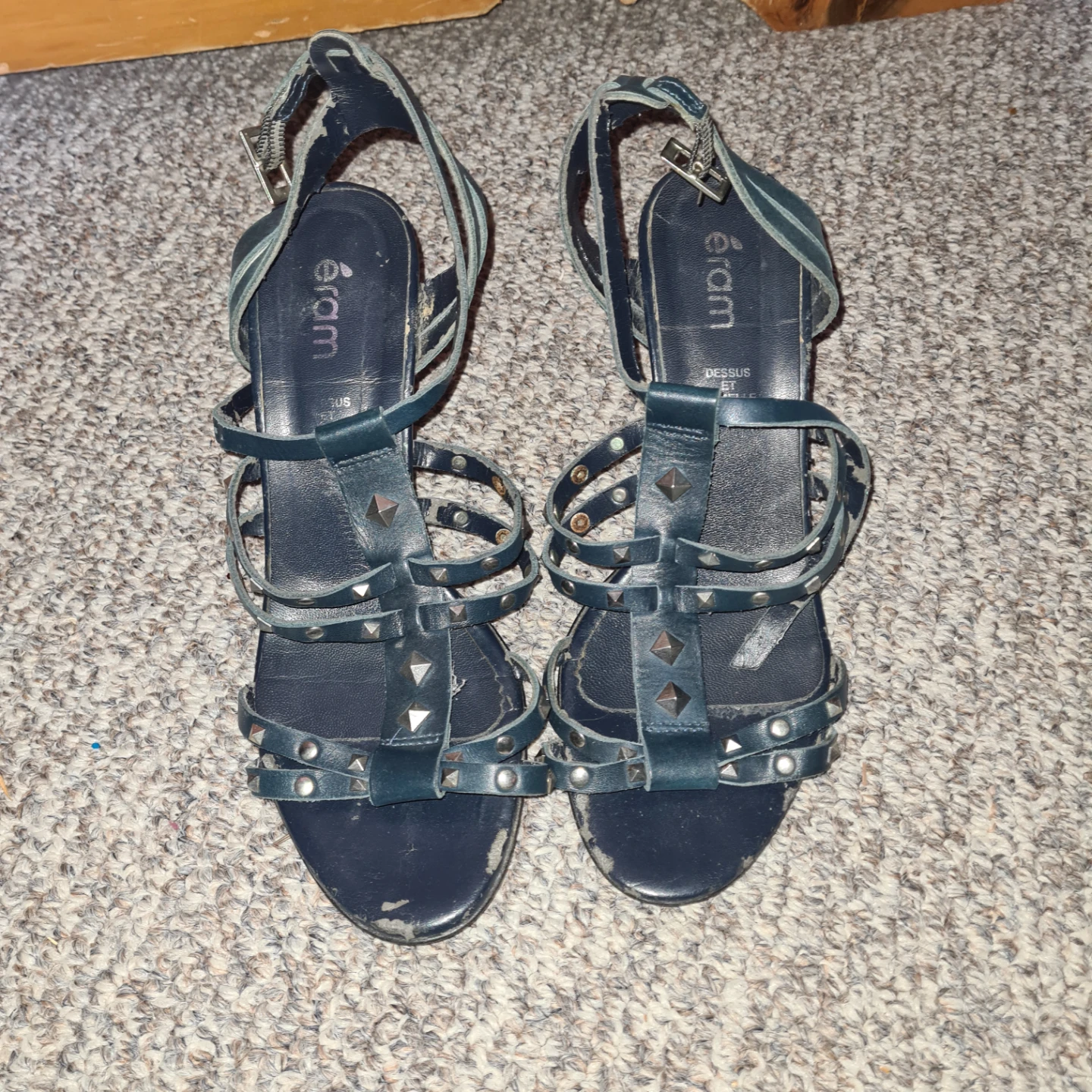 Éram Blue Studded Gladiator Heels Size 37