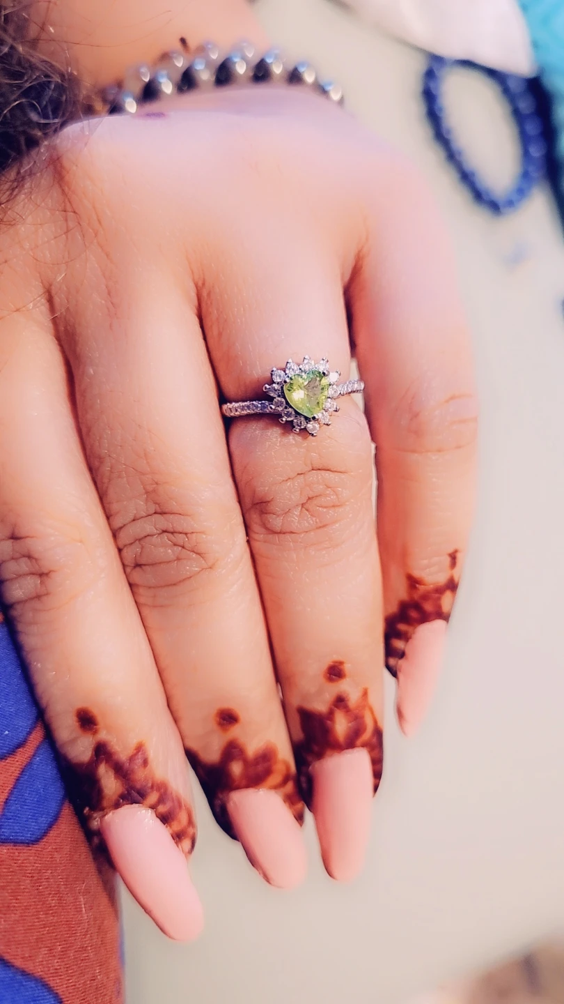 Heart Shaped Peridot Ring
