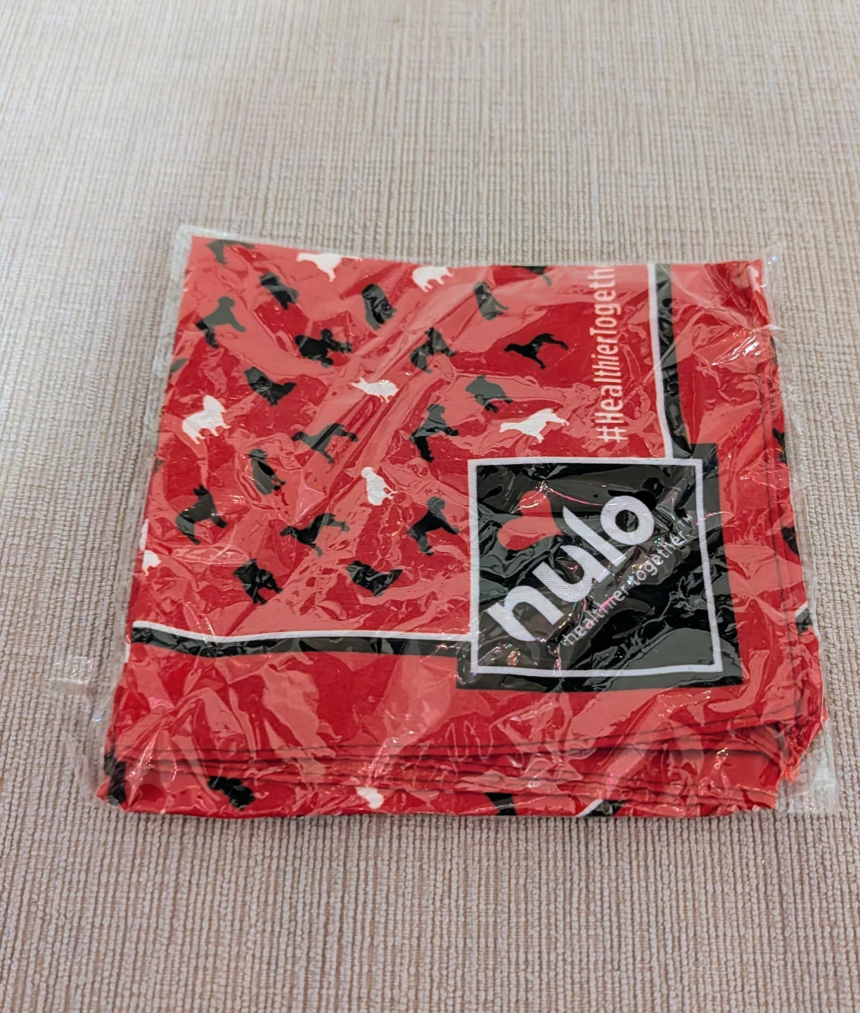 Brand New Nulo Dog Bandana - Red with Dog Silhouette Pattern