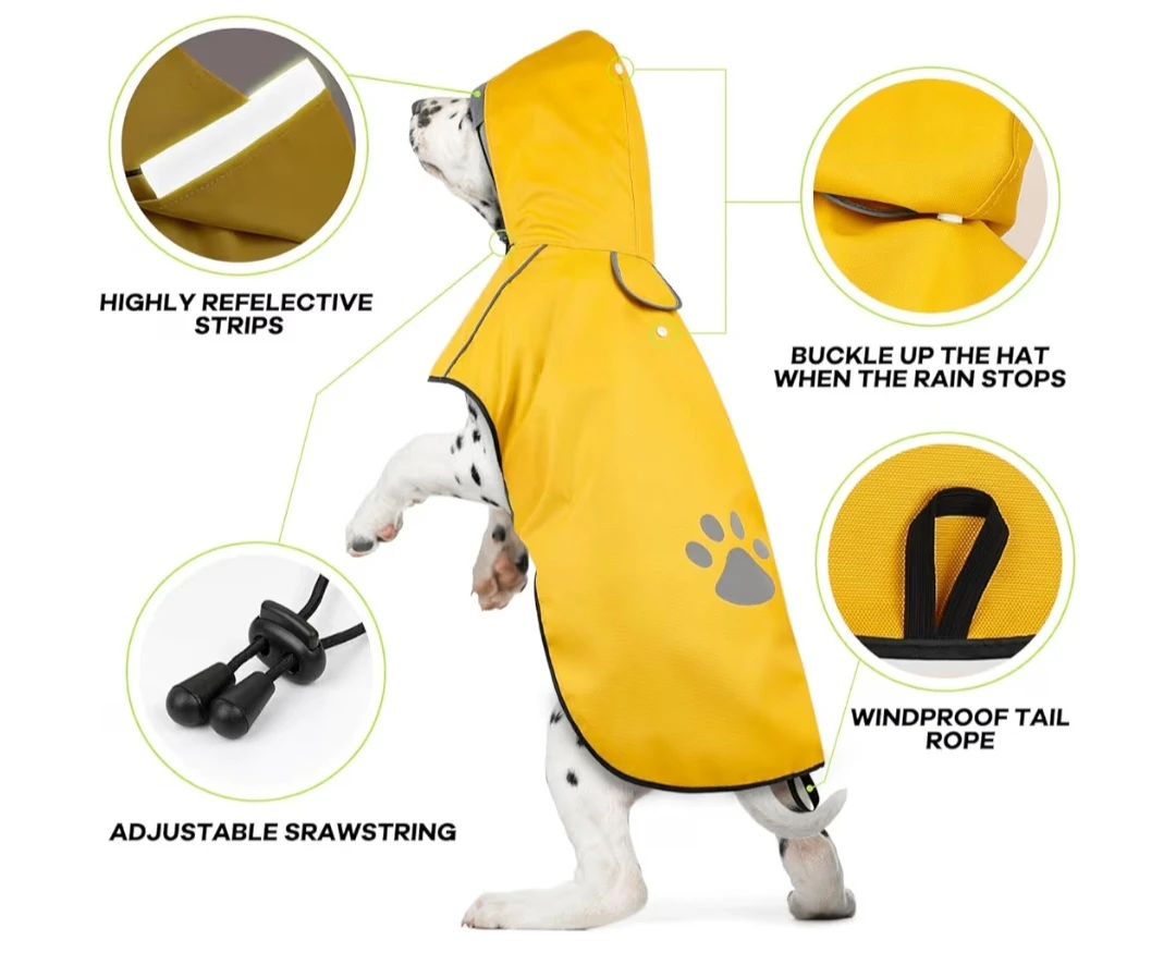 Dog Raincoat - Yellow, Size XL - photo 2