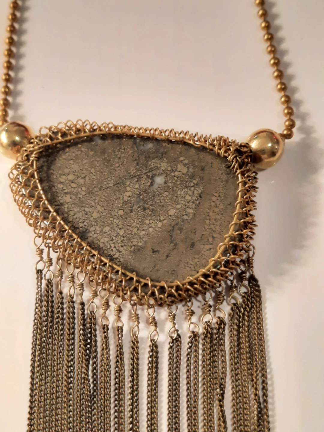Gold Tone Lena Bernard Pendant Necklace with Tassel - photo 4