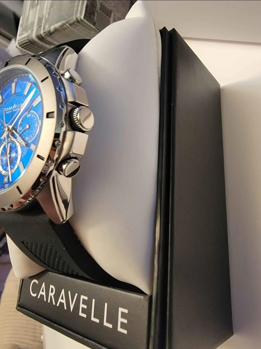 Caravelle Bulova Men's Quartz Navy Blue Dial Chronograph Luxury