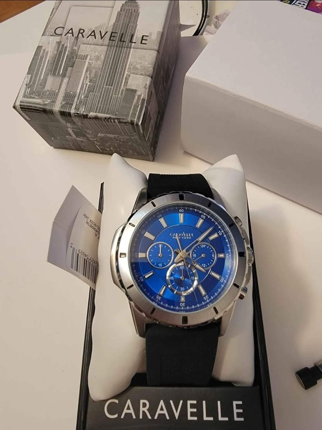 Caravelle Bulova Men's Quartz Navy Blue Dial Chronograph Luxury - photo 2