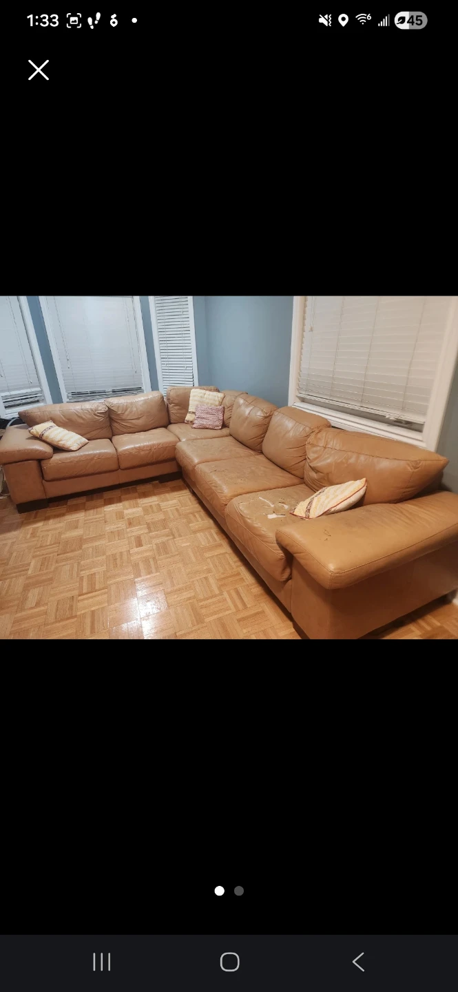 Brown Leather Sectional Sofa