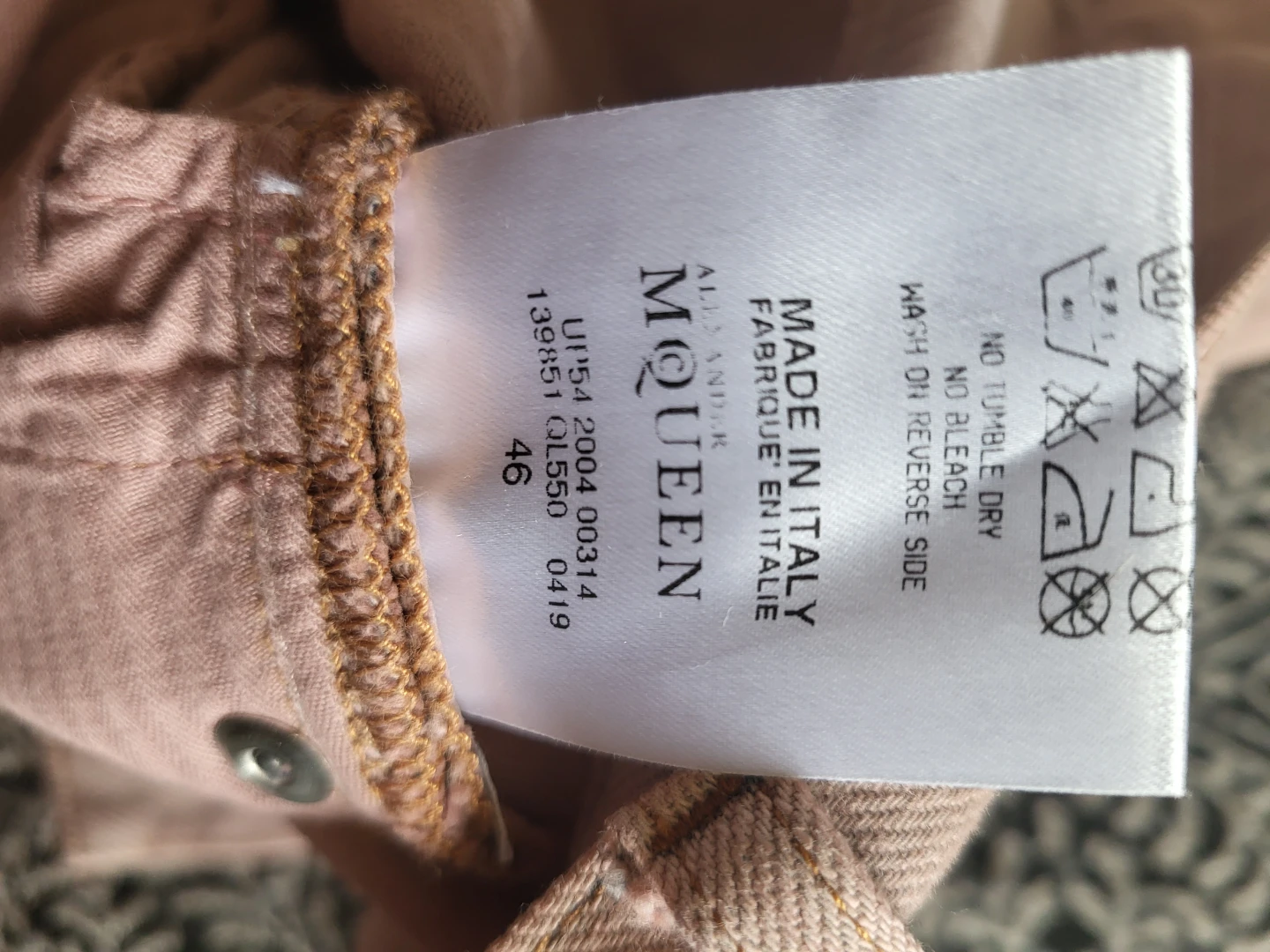 Alexander McQueen Pink Denim Jeans Size  euro 46 - photo 4