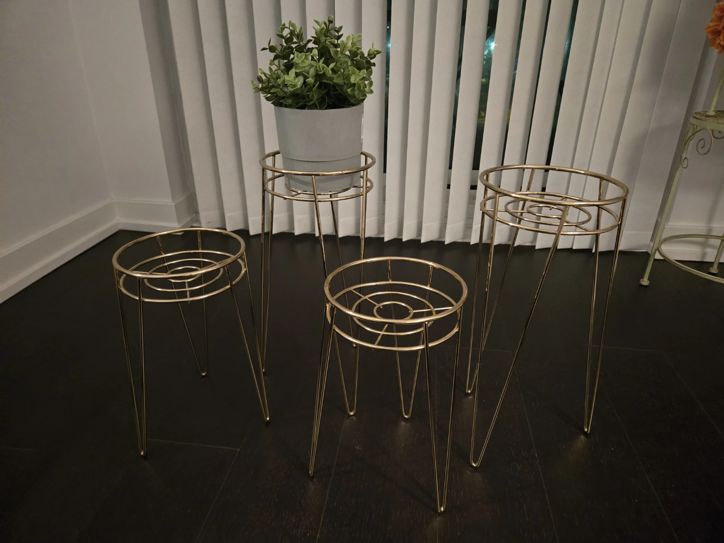 Gold Metal Plant Stands (Set of 4)