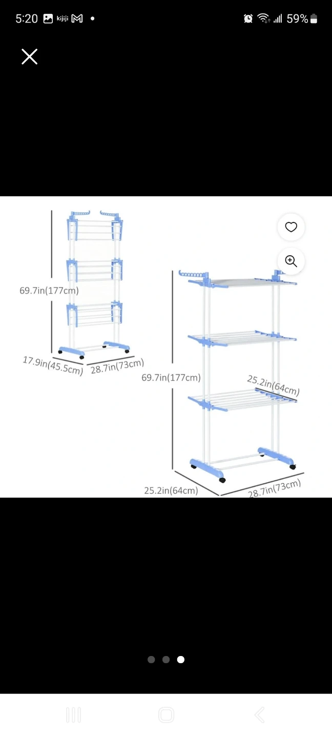 HOMCOM 3-Tier Clothes Drying Rack - Blue"🧡